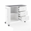 Crosley Furniture Soren Solid Granite Top Kitchen Island/Cart in White/Gray