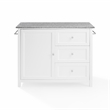 Crosley Furniture Soren Solid Granite Top Kitchen Island/Cart in White/Gray