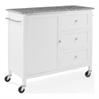 Crosley Furniture Soren Solid Granite Top Kitchen Island/Cart in White/Gray