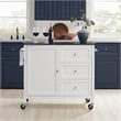Crosley Furniture Soren Solid Granite Top Kitchen Island/Cart in White/Black