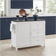 Crosley Furniture Soren Solid Granite Top Kitchen Island/Cart in White/Black