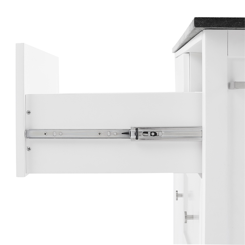 Crosley Furniture Soren Solid Granite Top Kitchen Island/Cart in White/Black