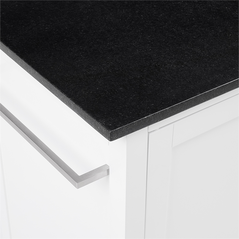 Crosley Furniture Soren Solid Granite Top Kitchen Island/Cart in White/Black