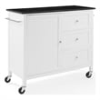 Crosley Furniture Soren Solid Granite Top Kitchen Island/Cart in White/Black