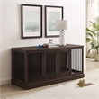 Crosley Furniture Winslow Medium MDF Wood Credenza Pet Crate in Dark Brown
