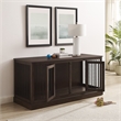 Crosley Furniture Winslow Medium MDF Wood Credenza Pet Crate in Dark Brown