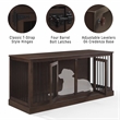 Crosley Furniture Winslow Medium MDF Wood Credenza Pet Crate in Dark Brown