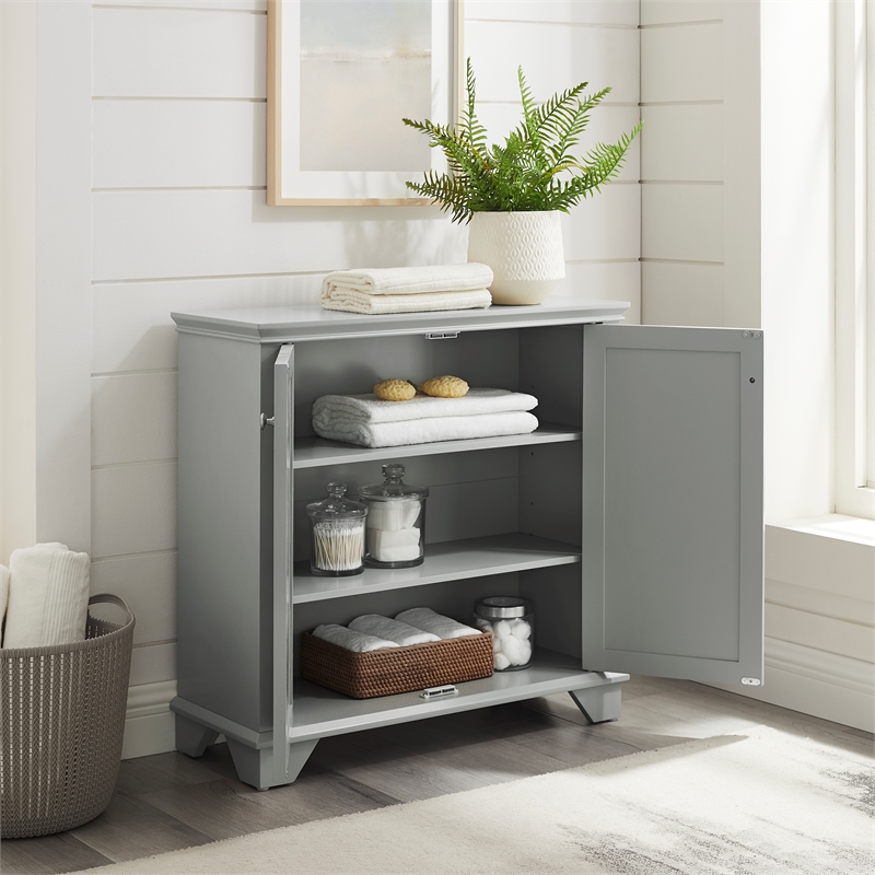 Crosley Lydia Tall Bathroom Cabinet in Gray