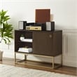 Crosley Furniture Byron MDF Wood and Steel Media Console in Dark Brown/Gold