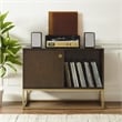 Crosley Furniture Byron MDF Wood and Steel Media Console in Dark Brown/Gold