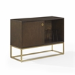 Crosley Furniture Byron MDF Wood and Steel Media Console in Dark Brown/Gold