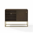 Crosley Furniture Byron MDF Wood and Steel Media Console in Dark Brown/Gold