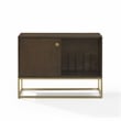Crosley Furniture Byron MDF Wood and Steel Media Console in Dark Brown/Gold