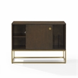 Crosley Furniture Byron MDF Wood and Steel Media Console in Dark Brown/Gold