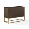 Crosley Furniture Byron MDF Wood and Steel Media Console in Dark Brown/Gold