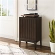 Crosley Furniture Asher Wood Record Storage Stand in Dark Brown