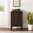 Crosley Furniture Asher Wood Record Storage Stand in Dark Brown