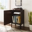 Crosley Furniture Asher Wood Record Storage Stand in Dark Brown