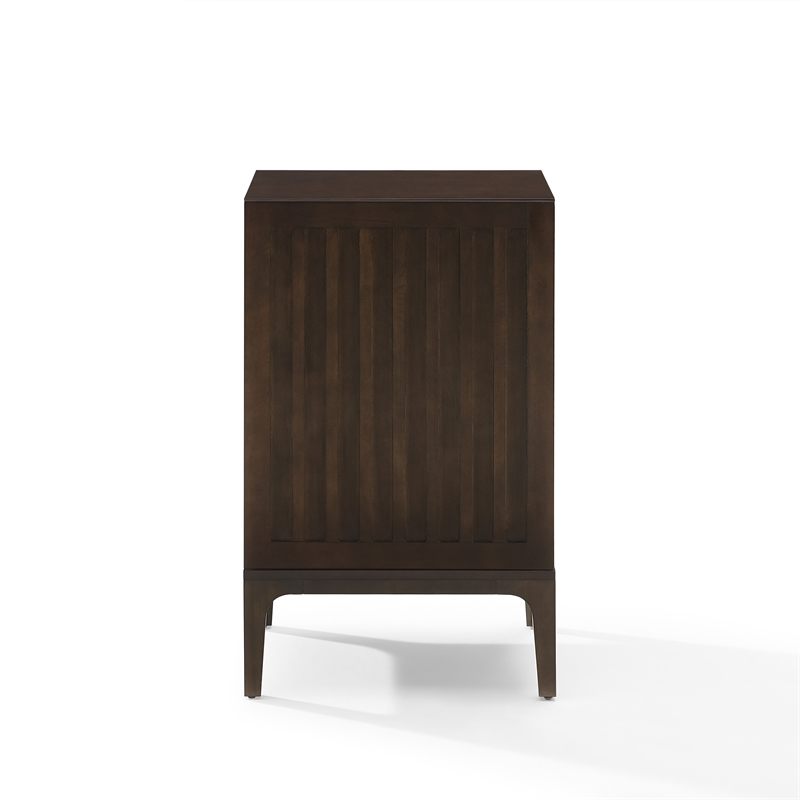 Crosley Furniture Asher Wood Record Storage Stand in Dark Brown