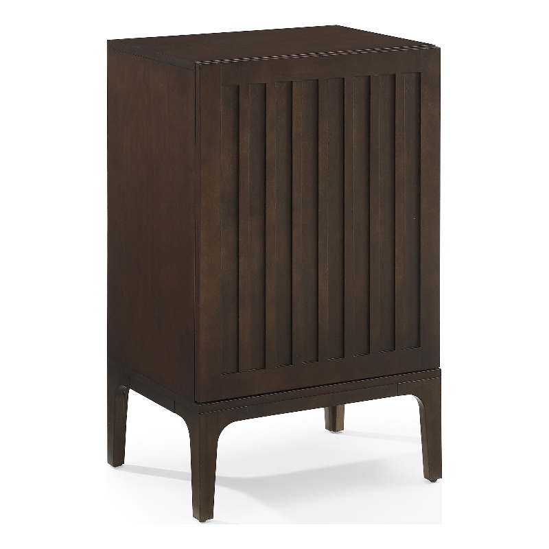 Crosley Furniture Asher Wood Record Storage Stand in Dark Brown