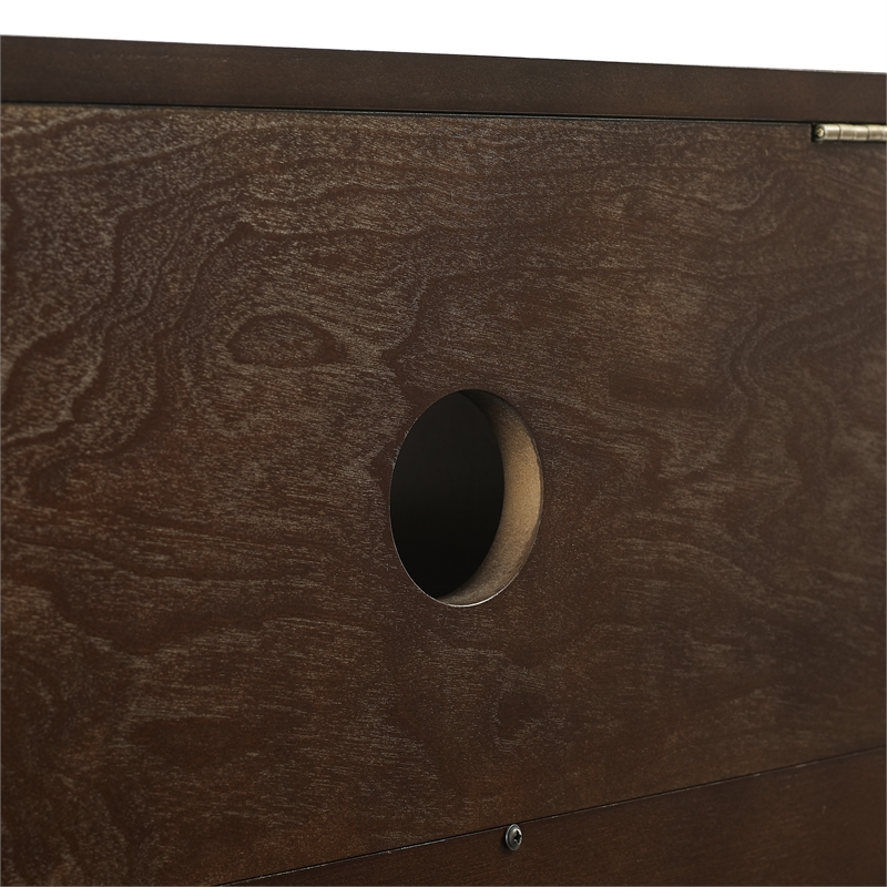 Crosley Furniture Asher Wood Record Storage Media Console - Dark Brown