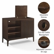 Crosley Furniture Asher Wood Record Storage Media Console - Dark Brown