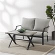 Crosley Furniture Otto 2-Piece Modern Metal Conversation Set in Gray/Matte Black