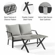 Crosley Furniture Otto 2-Piece Modern Metal Conversation Set in Gray/Matte Black
