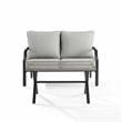 Crosley Furniture Otto 2-Piece Modern Metal Conversation Set in Gray/Matte Black