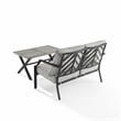 Crosley Furniture Otto 2-Piece Modern Metal Conversation Set in Gray/Matte Black