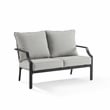Crosley Furniture Otto 2-Piece Modern Metal Conversation Set in Gray/Matte Black