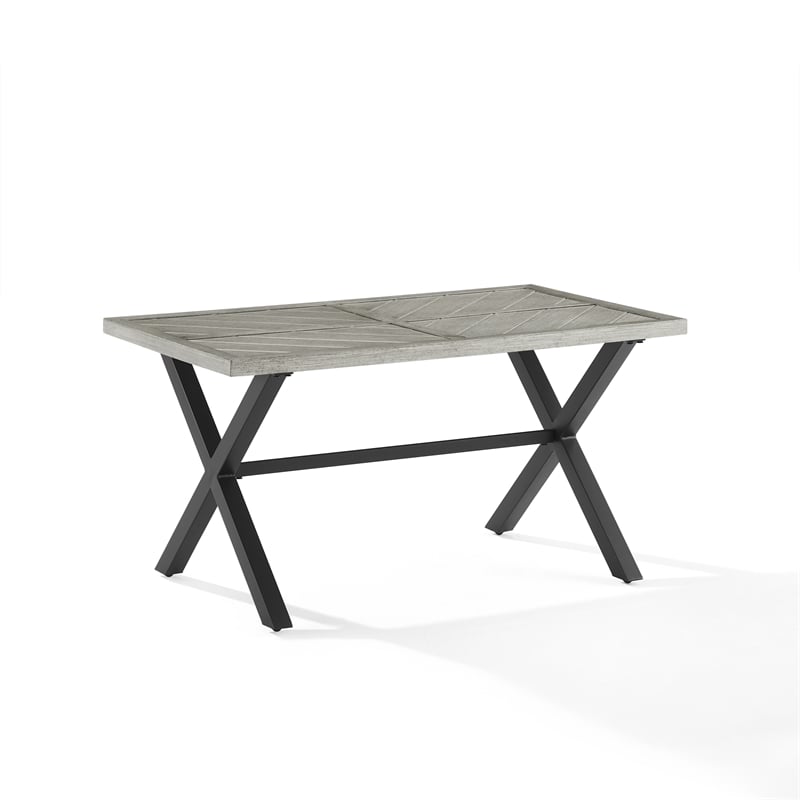 Crosley Furniture Otto 2-Piece Modern Metal Conversation Set in Gray/Matte Black