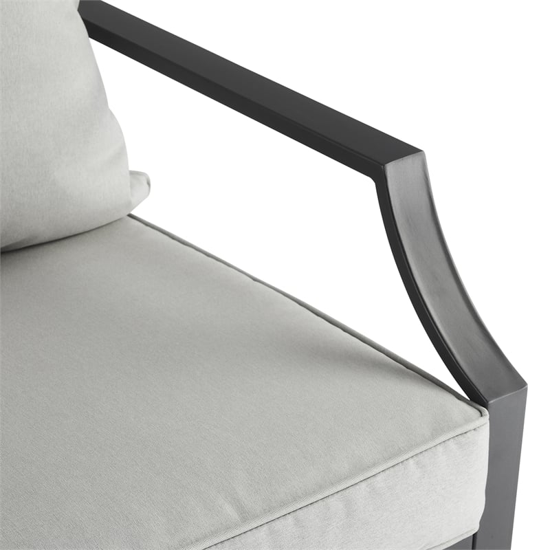 Crosley Furniture Otto 2-Piece Modern Metal Conversation Set in Gray/Matte Black