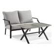 Crosley Furniture Otto 2-Piece Modern Metal Conversation Set in Gray/Matte Black