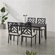 Crosley Furniture Locke 5-Piece Steel Metal Outdoor Dining Set in Cream/Black