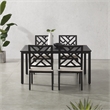 Crosley Furniture Locke 5-Piece Steel Metal Outdoor Dining Set in Cream/Black