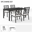 Crosley Furniture Locke 5-Piece Steel Metal Outdoor Dining Set in Cream/Black