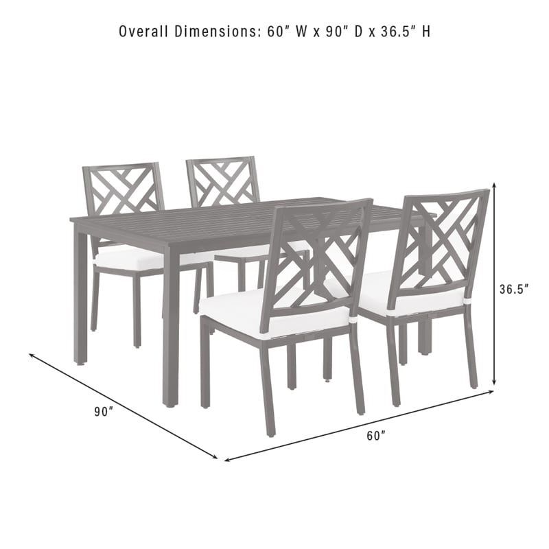 Crosley Furniture Locke 5-Piece Steel Metal Outdoor Dining Set in Cream/Black