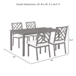 Crosley Furniture Locke 5-Piece Steel Metal Outdoor Dining Set in Cream/Black