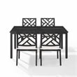 Crosley Furniture Locke 5-Piece Steel Metal Outdoor Dining Set in Cream/Black