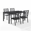 Crosley Furniture Locke 5-Piece Steel Metal Outdoor Dining Set in Cream/Black