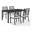 Crosley Furniture Locke 5-Piece Steel Metal Outdoor Dining Set in Cream/Black