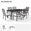 Crosley Furniture Locke 7-Piece Steel Metal Outdoor Dining Set in Cream/Black