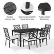 Crosley Furniture Locke 7-Piece Steel Metal Outdoor Dining Set in Cream/Black