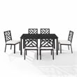 Crosley Furniture Locke 7-Piece Steel Metal Outdoor Dining Set in Cream/Black