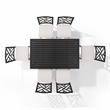 Crosley Furniture Locke 7-Piece Steel Metal Outdoor Dining Set in Cream/Black