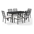 Crosley Furniture Locke 7-Piece Steel Metal Outdoor Dining Set in Cream/Black