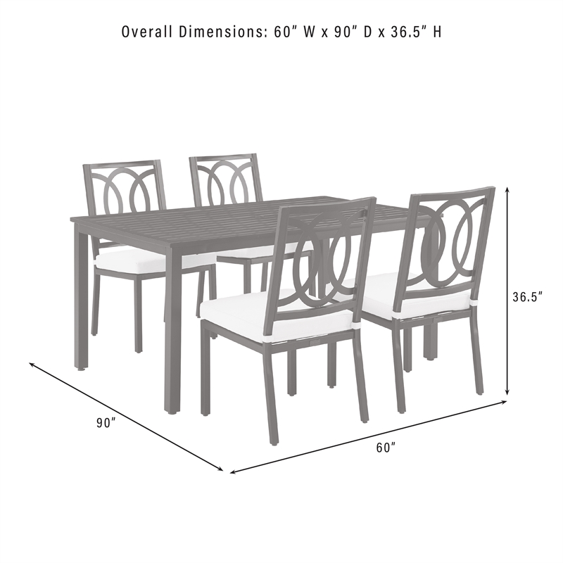 Crosley Furniture Chambers 5-Piece Steel Metal Outdoor Dining Set in Cream/Black