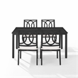 Crosley Furniture Chambers 5-Piece Steel Metal Outdoor Dining Set in Cream/Black