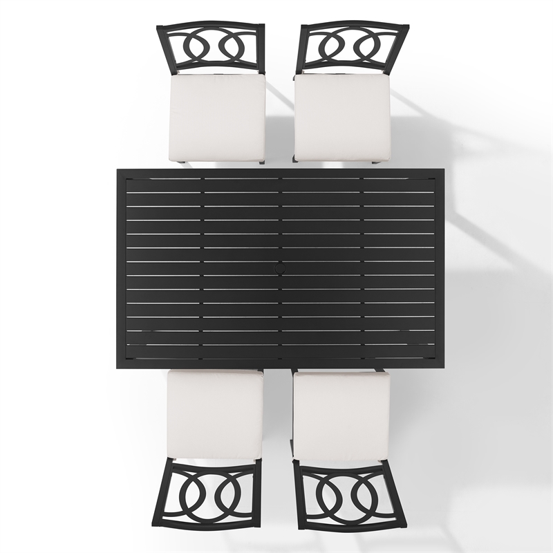 Crosley Furniture Chambers 5-Piece Steel Metal Outdoor Dining Set in Cream/Black